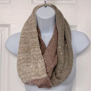 Ruyi Neutrals Blush Gold Metallic Infinity Scarf